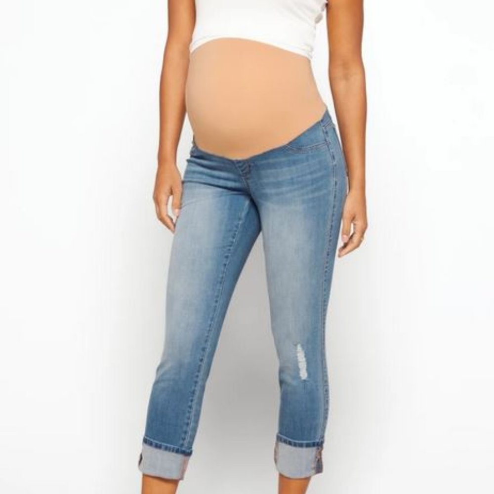 1822 Denim Maternity Light Wash Distressed Skinny jean